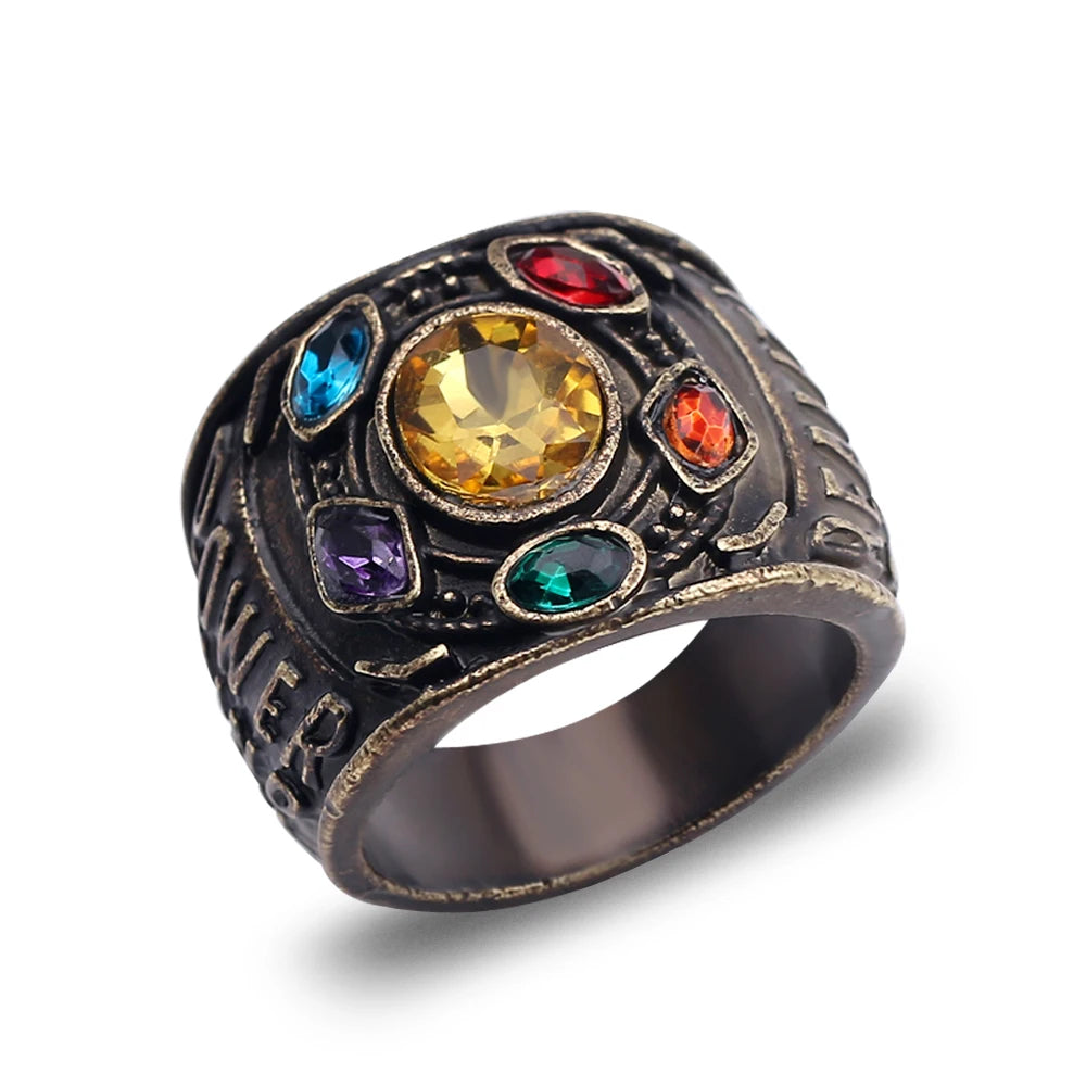 Marvel The Avengers Superhero Thor Thanos Captain Marvel Cosplay Alloy Rings Movies Jewelry Accessories Toys