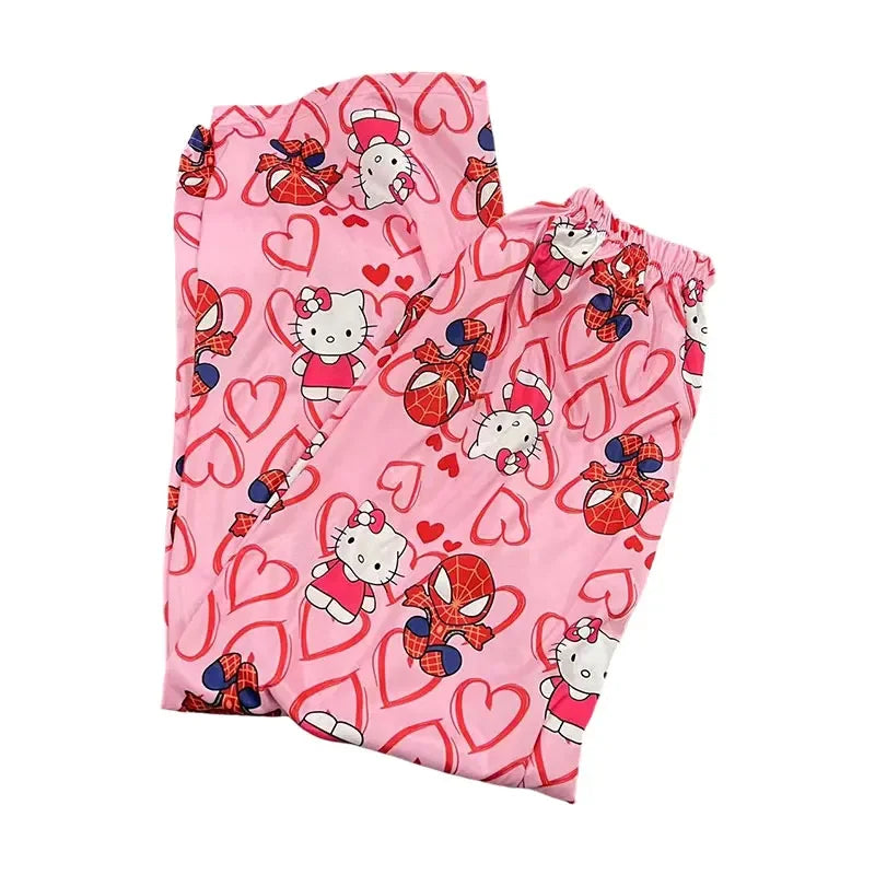 Hello Kitty Spider-Man anime pajama Pants