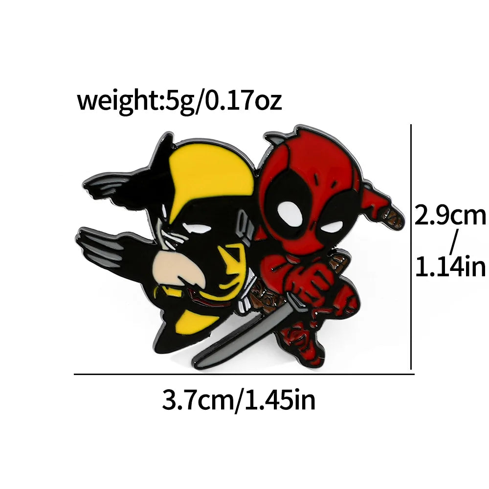 Marvel Movie Deadpool & Wolverine for Jacket Metal Lapel Badge Gifts