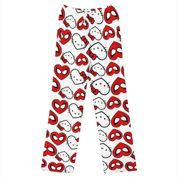 Hello Kitty Spider-Man anime pajama Pants