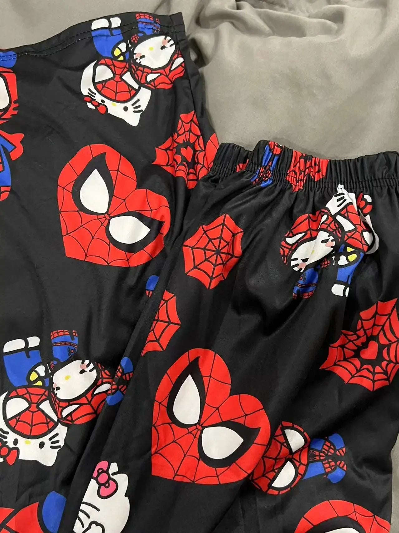 Hello Kitty Spider-Man anime pajama Pants