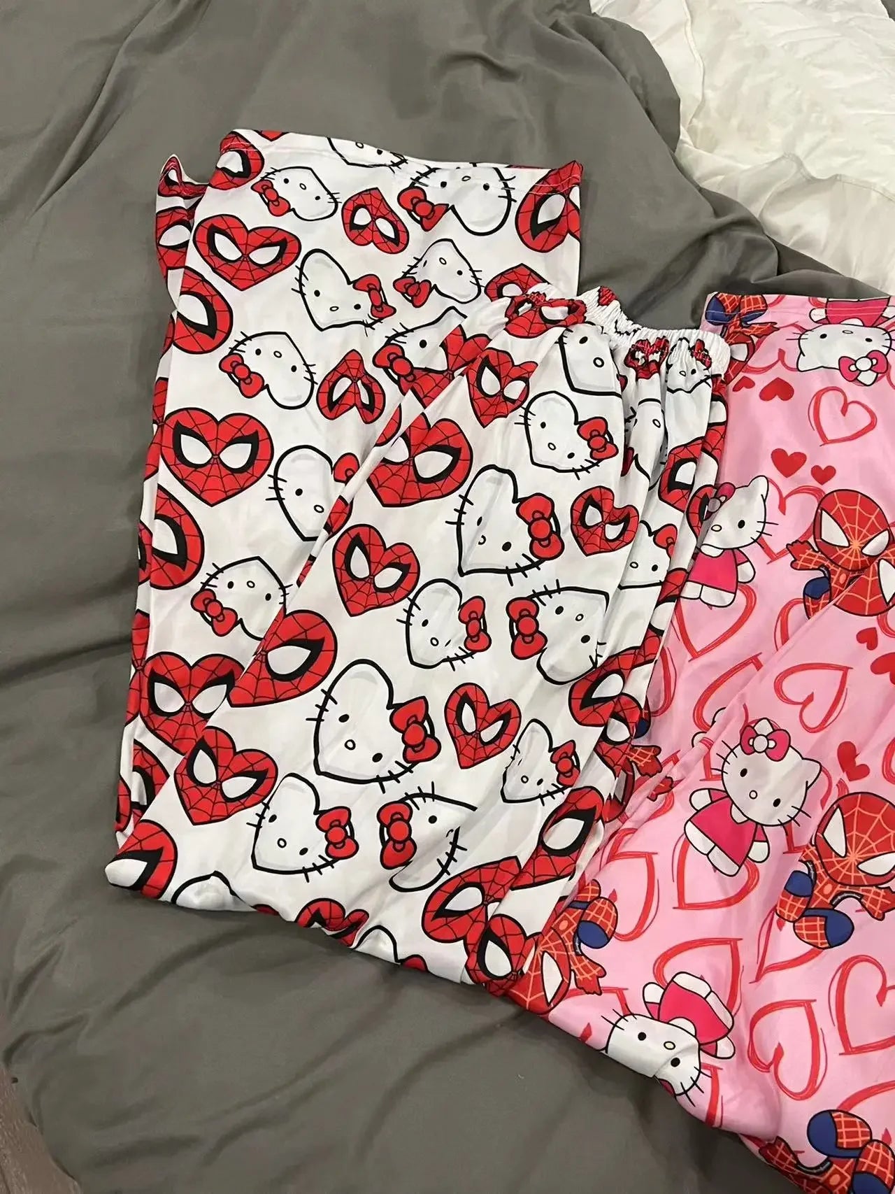 Hello Kitty Spider-Man anime pajama Pants