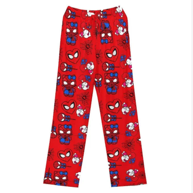 Hello Kitty Spider-Man anime pajama Pants