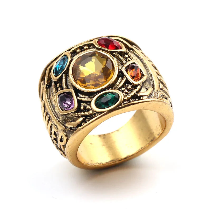 Marvel The Avengers Superhero Thor Thanos Captain Marvel Cosplay Alloy Rings Movies Jewelry Accessories Toys