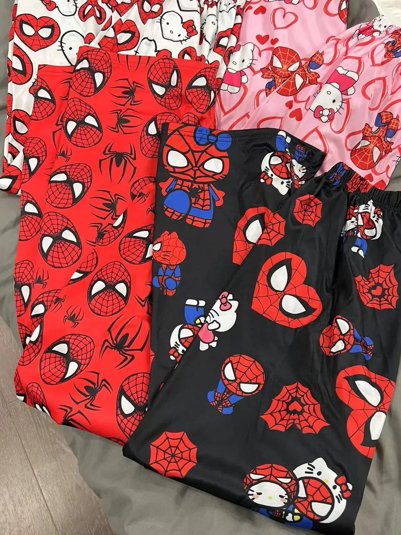 Hello Kitty Spider-Man anime pajama Pants